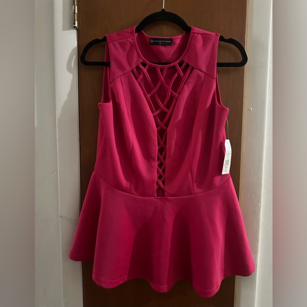 NWT Fashion To Figure Peplum Tank Size 12/XL